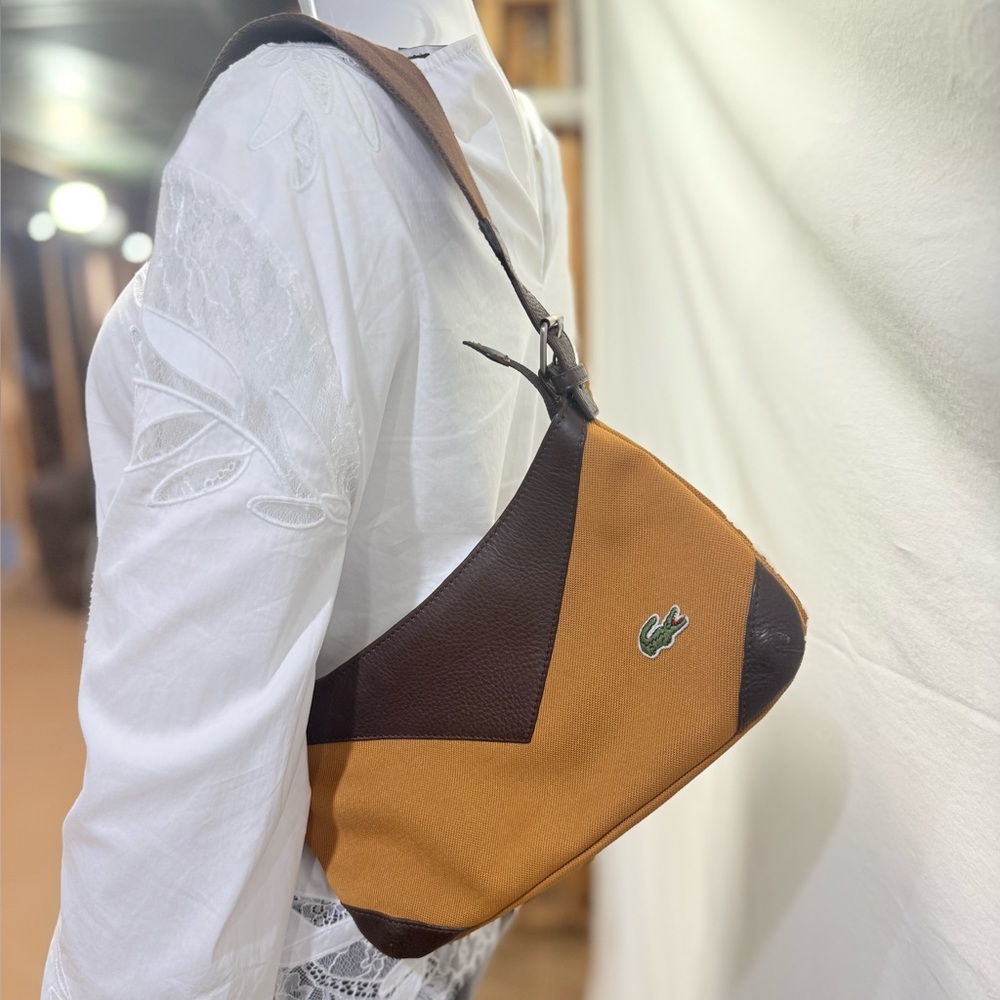 Lacoste Brown and Black Shoulder Bag.